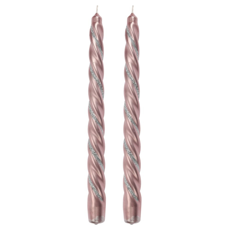 Świece Barok zdobiony jasny róż wzór 5 RAVI